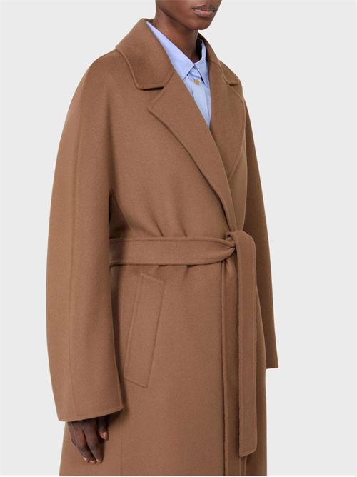 Cappotto lungo a vestaglia in pura lana con cintura S' MAX MARA | 2629016121600041